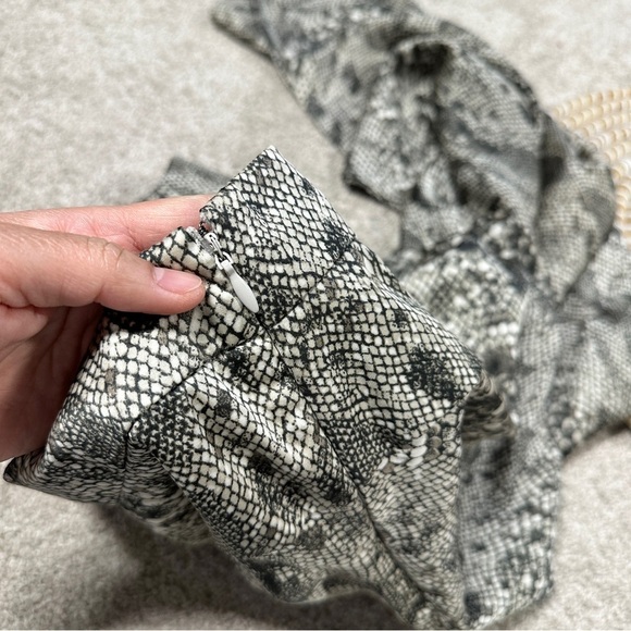 Free People Normani Bias Cut Snake Skin Printed Satin Midi Skirt Gray Combo 10 - Picture 8 of 12